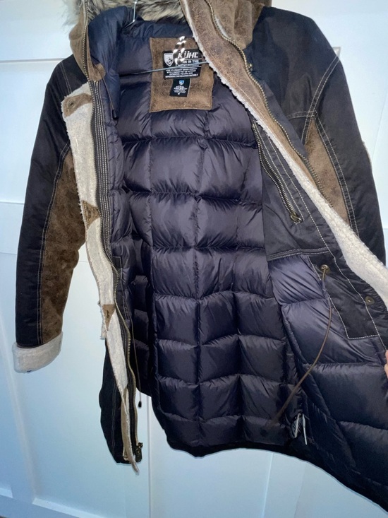 KUHL ARKTIK Projekt GOOSE DOWN PARKA Womens Jacket Sz M Sherpa Heavy Winter EUC - Picture 3 of 9
